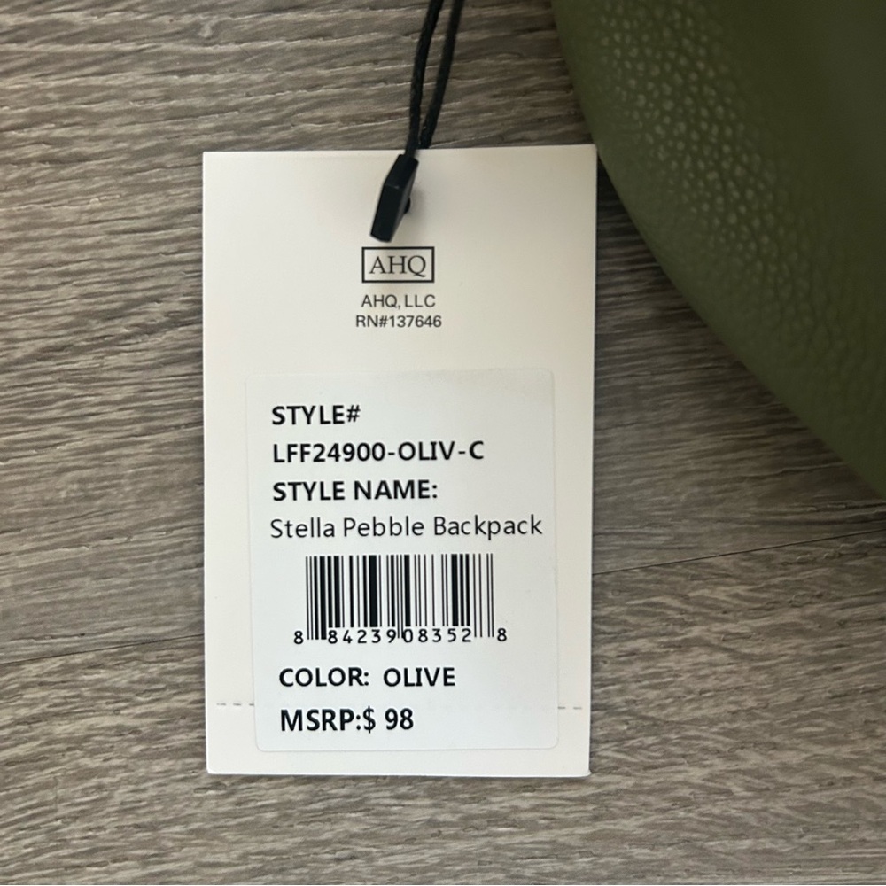 New London Fog Stella Pebble Sage Green Backpack with Gold Light Accents - Picture 3 of 10